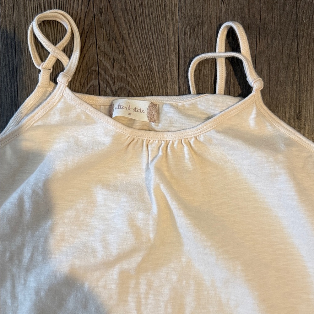 Altar'd State Cream Sleeveless slip extender with Eyelet Hem - Picture 2 of 7